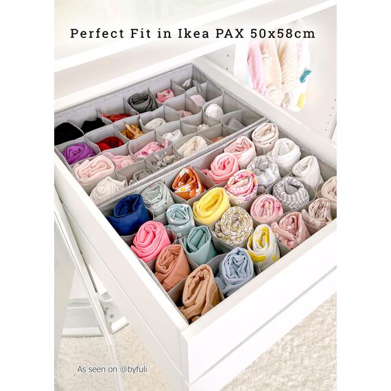SIMPLE JOY® PAX50 Organizer für ikea Kleiderschrank; DAS ORIGINAL; passgenau; Stabiler Boden; Schubladen Ordnungssystem für Socken, Unterwäsche, Krawatten; 2er Set