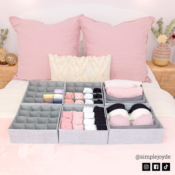 SIMPLE JOY® PAX100 Organizer für ikea Kleiderschrank; DAS ORIGINAL; passgenau; Stabiler Boden; Schubladen Ordnungssystem für Socken, BHs, Unterwäsche, Krawatten; 6er Set