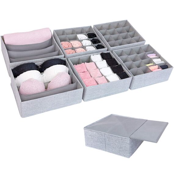 SIMPLE JOY® PAX100 Organizer für ikea Kleiderschrank; DAS ORIGINAL; passgenau; Stabiler Boden; Schubladen Ordnungssystem für Socken, BHs, Unterwäsche, Krawatten; 6er Set