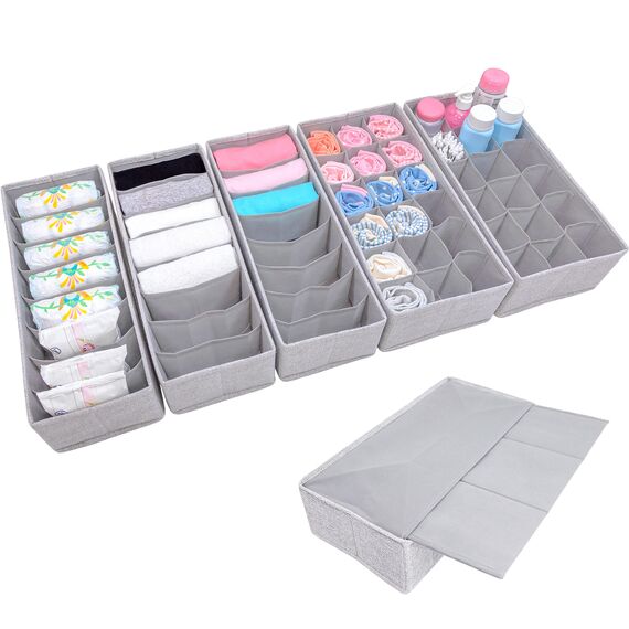 SIMPLE JOY® HEMNES Organizer, Schadstoffgeprüft, DAS ORIGINAL; Stabiler Boden; Schubladen Ordnungssystem für Wickelbedarf, Kinderkleidung, Socken, Unterwäsche; 5er Set, passgenau für ikea Kommode