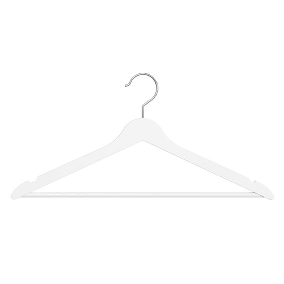 OGIVO Kleiderbügel Holz – 100er Set Holzbügel Bügel aus Holz für Ihre Garderobe – 360° drehbarer Haken – Einkerbungen an den Schultern – Hangers Clothes (Weiß)