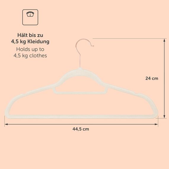 Blumtal Kleiderbügel 30 Stück - Kleiderbügel Samt 360° drehbar und belastbar - Kleiderbügel platzsparend und rutschfest - Kleiderbügel Weiß mit Samtbezug - Samtbügel - Velvet Hangers - Hangers Clothes