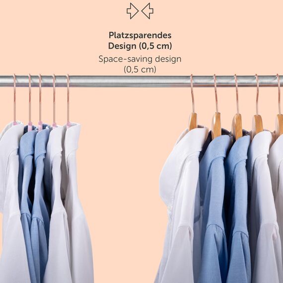 Blumtal Kleiderbügel 30 Stück - Samtbezogene, 360° drehbare und belastbare Kleiderbügel - Platzsparend und rutschfest - Rosa Farbe