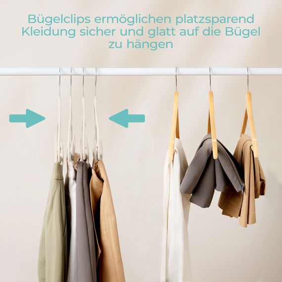 Blumtal Samt-Kleiderbügel, rutschfest, um 360° drehbar, für Mäntel, Anzüge, Hemden und Hosen, 30 Stück, Elfenbein