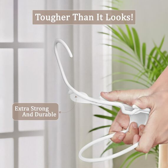 Utopia Home Kleiderbügel platzsparend – 50er Set Kunststoff Kleiderbügel, ultraschlank und rutschfest, weiß, platzsparende Bügel für Kleiderschrank und Garderobe