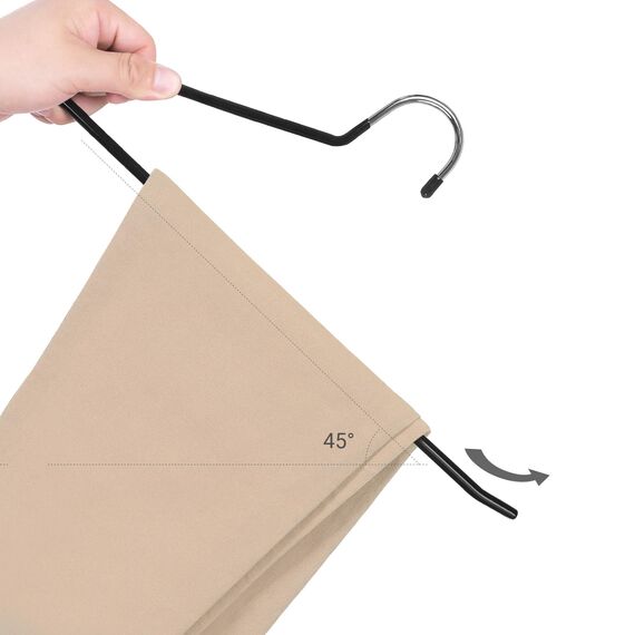 SONGMICS Hosenbügel, 20er Set, Kleiderbügel Hosen, offenes Ende, multifunktional, rutschfest, platzsparend, Länge 38 cm, schwarz CRI004-20