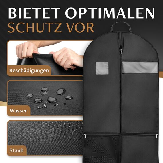 Bruce.® Großer Kleidersack 120 x 60 x 12 cm – Atmungsaktive Kleiderhülle für 4–6 Teile wie Anzug, Kleid & Jacke – 120 GSM Materialstärke – Ideal für Reisen & Aufbewahrung - Kleidersäcke herren