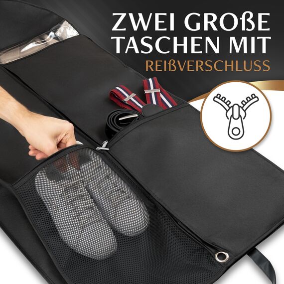 Bruce.® Großer Kleidersack 120 x 60 x 12 cm – Atmungsaktive Kleiderhülle für 4–6 Teile wie Anzug, Kleid & Jacke – 120 GSM Materialstärke – Ideal für Reisen & Aufbewahrung - Kleidersäcke herren