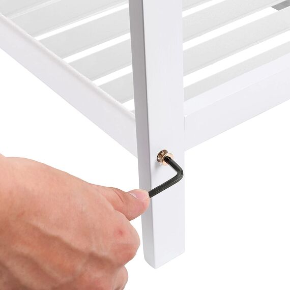 SONGMICS Schuhregal aus Bambus, Schuhablage mit 2 Ebenen, Schuh-Organizer, Regal für Schuhe, Pflanzen, Bücher, Wohnzimmer, Flur, Schlafzimmer, Badezimmer, 26 x 70 x 33 cm, weiß LBS02WT