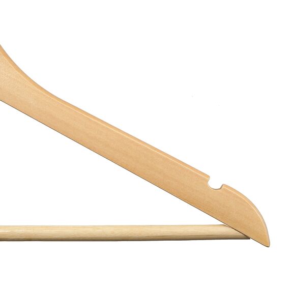 30 x Kleiderbügel Holz VonBueren | 44,5 x 22 cm je Bügel/Holzbügel | Holzkleiderbügel | 360 Grad drehbar