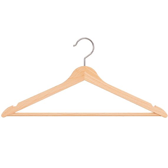 OGIVO Kleiderbügel Holz – 100er Set Holzbügel Bügel aus Holz für Ihre Garderobe – 360° drehbarer Haken – Einkerbungen an den Schultern – Hangers Clothes (Natur)