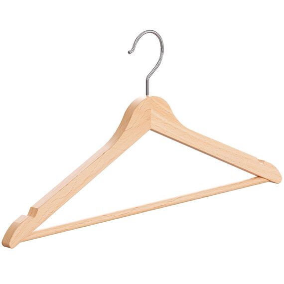 OGIVO Kleiderbügel Holz – 100er Set Holzbügel Bügel aus Holz für Ihre Garderobe – 360° drehbarer Haken – Einkerbungen an den Schultern – Hangers Clothes (Natur)