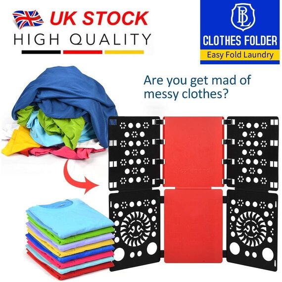 BoxLegend V3 Faltbrett für Kleidung Pollover Hosen Hemden Wäsche Kinder- und Erwachsen Falthilfe für Wäsche T Shirt Falten Zusammenlegen Wäschefalter Hemdenfalter, Rot