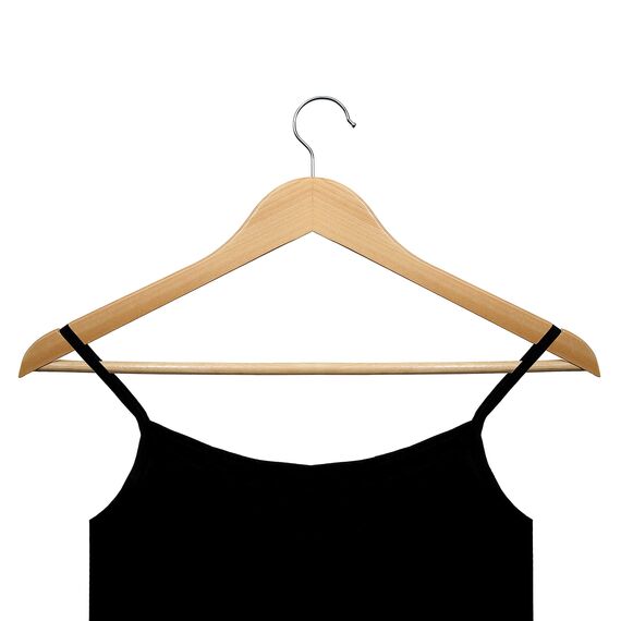 30 x Kleiderbügel Holz VonBueren | 44,5 x 22 cm je Bügel/Holzbügel | Holzkleiderbügel | 360 Grad drehbar