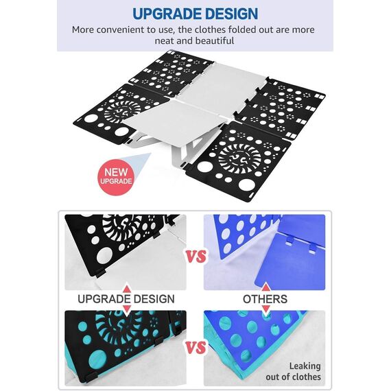 BoxLegend Shirt Faltbrett t Shirt Zusammenlegen t-Shirts Falter Falthilfe einfach und schnell für Kinder Kleidung Wäsche Falten Wäschefalter und Hemdenfalter (Schwarz & Weiß)