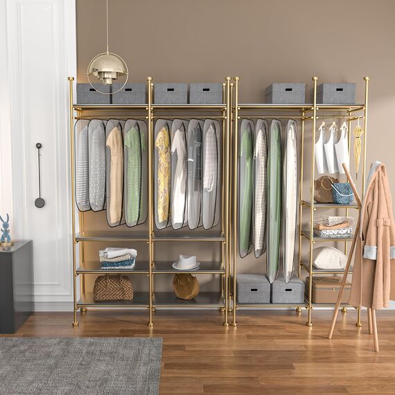 GoMaihe Kleidersack | 8 Stück Kleidersäcke 60*140cm,Anzug Aufbewahrung,Kleid Organizer,Transparente Kleiderschutzhülle mit Reißverschluss, Kleiderschutz für Hemden Wintermantel Sakko Abendkleider Etc