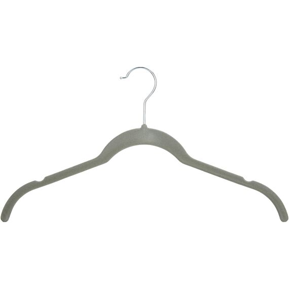 Amazon Basics Kleiderbügel für Hemd / Kleid, mit Samt überzogen 30er-Pack, Grau