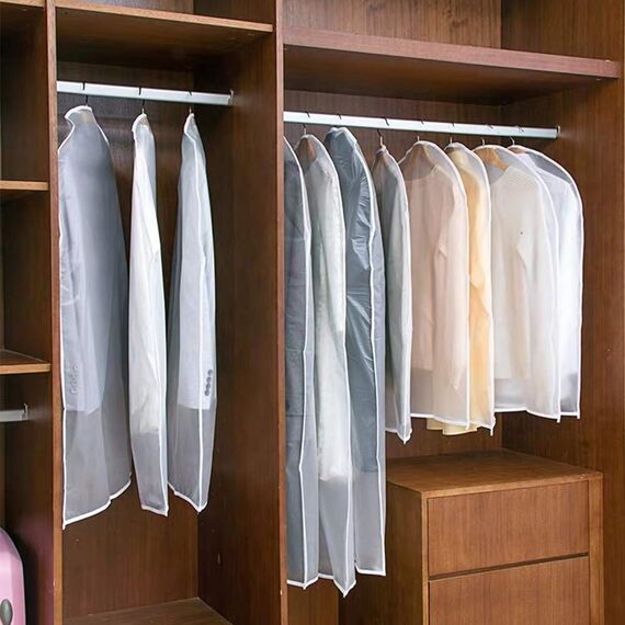 Hängende Kleidertaschen 60 x 120cm(12 Pack) mit Reißverschluss PEVA Kleiderabdeckung Kleidertaschen Kleiderabdeckungstaschen für Kleiderschrank Lagerung und Reise, Kleiderabdeckungen für Mäntel