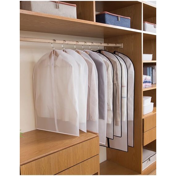 Hängende Kleidertaschen 60 x 140cm(12 Pack) mit Reißverschluss PEVA Kleiderabdeckung Kleidertaschen Kleiderabdeckungstaschen für Kleiderschrank Lagerung und Reise, Kleiderabdeckungen für Mäntel