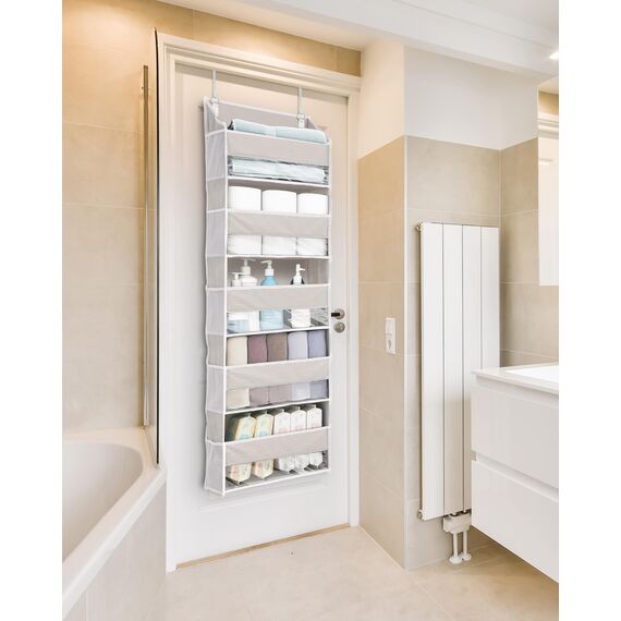 ULG Tür-Organizer, 5 große Taschen, 10 Mesh-Taschen, 20 kg Tragkraft, Hängender Organizer für Schlafzimmer, Bad, Küche, Beige, 2 Stück