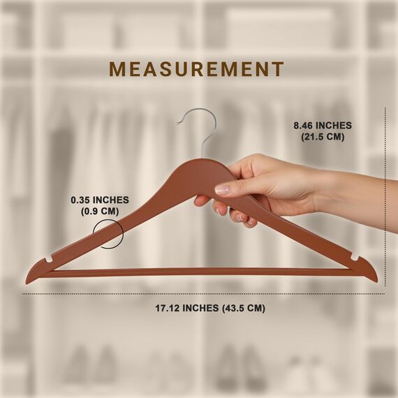 Utopia Home Premium Kleiderbügel aus Holz, 30 Stück, langlebige und schlanke Kleiderbügel, Anzugbügel mit 360 Grad drehbarem Haken, Holzbügel mit Schulterrillen, Kirschrot