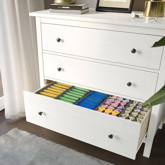 Withosent 10er Set HEMNES Doppelorganizer für Kommode, Wickeltisch, Kleiderschrank Organizer, Schubladen, Ordnungssystem für Wickelutensilien, Kinderkleidung, Socken, BH, Unterwäsche