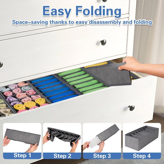 Withosent 4er Set HEMNES Doppelorganizer für Kommode, Wickeltisch, Kleiderschrank Organizer, Schubladen, Ordnungssystem für Wickelutensilien, Kinderkleidung, Socken, BH, Unterwäsche