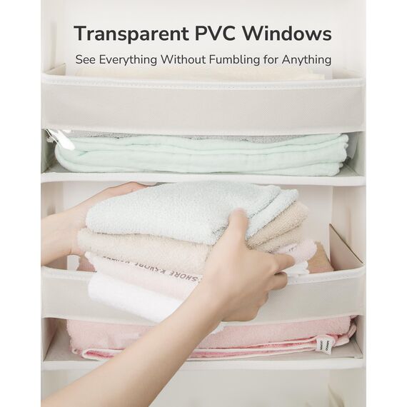 ULG Over The Door Organizer mit 6 großen Fächern, 12 Seitentaschen, 50lbs Gewichtskapazität für Schlafzimmer, Badezimmer, Vorratskammer, Kinderzimmer, Beige