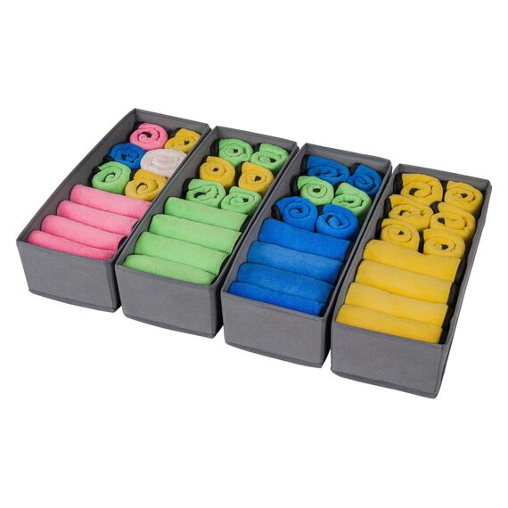 Withosent 4er Set HEMNES Doppelorganizer für Kommode, Wickeltisch, Kleiderschrank Organizer, Schubladen, Ordnungssystem für Wickelutensilien, Kinderkleidung, Socken, BH, Unterwäsche