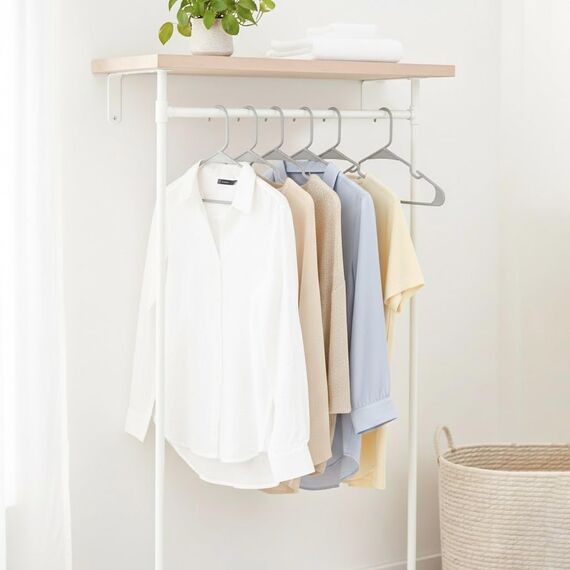 Utopia Home 20er-Pack Kunststoffbügel Platzsparende, langlebige Bügel mit Schulterrillen, grau