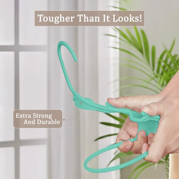 Utopia Home 30er-Pack Kunststoffbügel Platzsparende, langlebige Bügel mit Schulterrillen, Aqua