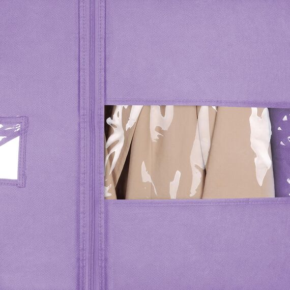 Syeeiex Kleidersack für die Aufbewahrung, 60x152 cm Atmungsaktiver Stoff, Kleidersäcke Lang für den Kleider Mäntel Abendkleider, Violett-4 Stück