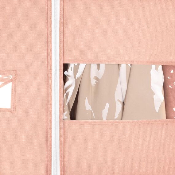 Syeeiex Kleidersack für die Aufbewahrung, 60x152 cm Atmungsaktiver Stoff, Kleidersäcke Lang für den Kleider Mäntel Abendkleider, 4 Stück, Rosa