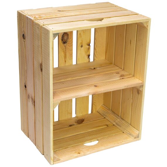 Kistenkolli Altes Land Massive Schuh- Bücherregalkiste Obstkiste Weinkiste Maße ca 50 x 40 x 31cm xxxaus dem Alten LandxxxWeinkisten Obstkisten Holzkiste Dekokiste Regal (Natur quer)