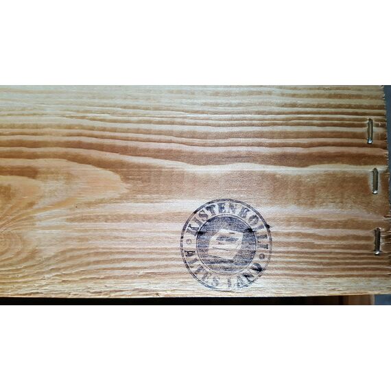 flambierte / geflammte massive Obstkisten als Regal mit Zwischenbrett / Mittelbrett Einlage 50 x 40 x 30cm / Apfelkisten Weinkisten Holzkisten aus dem Alten Land (1er set)