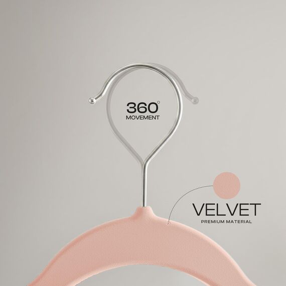 Utopia Home - Antirutsch-Kleiderbügel aus Samt - rutschfeste und strapazierfähige Kleiderbügel aus Samt - Stark genug, Jacken und Pullover zu halten (Rosa, 50er-Pack)