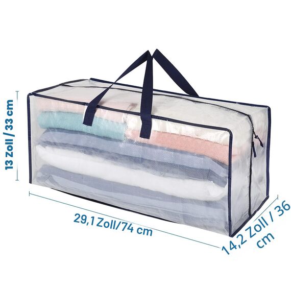 VENO 87 Liter extra große Umzugstaschen mit Rucksackgurten, Umzugshelfer, starke Griffe und Reißverschlüsse, Kleideraufbewahrung, Wäschesäcke, wiederverwendbar und nachhaltig (Transparent, 6er-Pack)