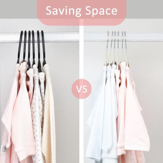 ManGotree Baby-Kleiderbügel aus Samt, Kleinkind-Kinderbügel mit Drehbarem Haken, Gekerbtes Schulter Design für Kinder und Kinderkleidung (30 Stück, Beige)