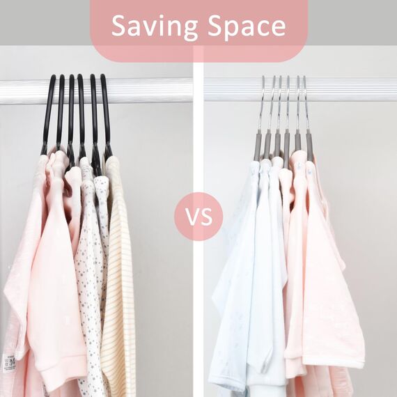 ManGotree Baby-Kleiderbügel aus Samt, Kleinkind-Kinderbügel mit Drehbarem Haken, Gekerbtes Schulter Design für Kinder und Kinderkleidung (30 Stück, Grau)