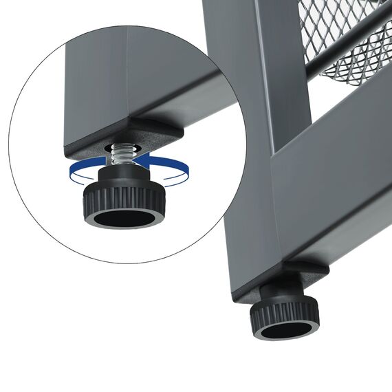 SONGMICS 5-stöckiges Schuhregal, erweiterbarer Schuhständer aus Metall, verstellbare Schuhablage, für 15-20 Paar Schuhe, kurze Stiefel, Pumps, dunkelgrau, LMR005GB