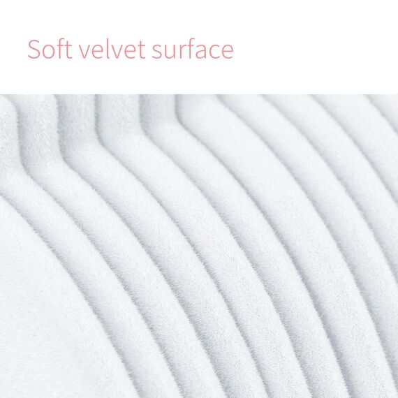 ManGotree Baby Samt Kleiderbügel für Säuglinge und Kleinkinder, 27,8cm Kinder Größe, 360 Grad Drehbar, Ultradünnes und Rutschfestes Design, 15 Stück (Weiß)