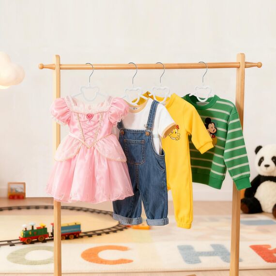 ManGotree 32,5 cm Kinder-Samtbügel, rutschfeste Filz-Babykleiderbügel, Niedliche Bärenbügel für das Kinderzimmer, Platzsparende Kleinkindbügel für den Kinderkleiderschrank (20 Stück, Weiß)