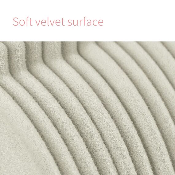 ManGotree Baby-Kleiderbügel aus Samt, Kleinkind-Kinderbügel mit Drehbarem Haken, Gekerbtes Schulter Design für Kinder und Kinderkleidung (30 Stück, Beige)