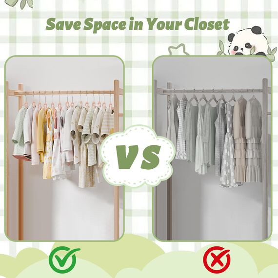 ManGotree 32,5 cm Kinder-Samtbügel, rutschfeste Filz-Babykleiderbügel, Niedliche Bärenbügel für das Kinderzimmer, Platzsparende Kleinkindbügel für den Kinderkleiderschrank (20 Stück, Rosa)