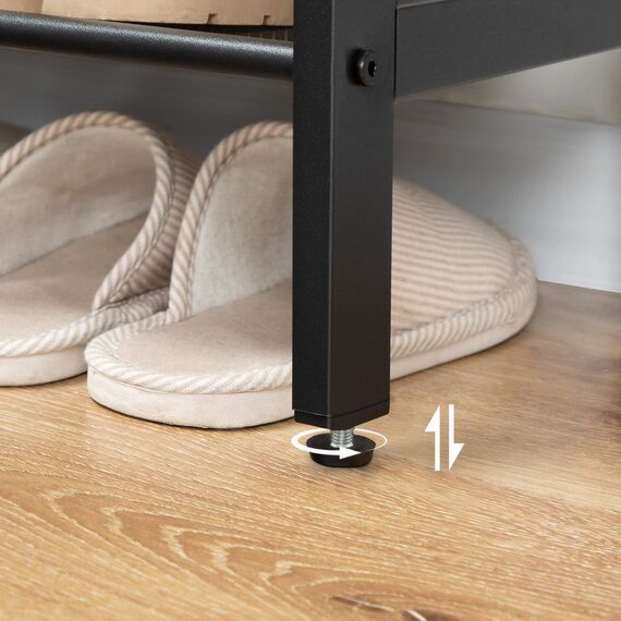 HOOBRO 8-stöckiges Schuhregal, Schuhschrank hoch, Große schmal Schuhablage, Flache und kippbare, 100 x 30 x 137 cm, Metall, für 32-40 Paar Schuhe, für Eingang, Flur, Dunkelbraun-Schwarz EBF118XJ01