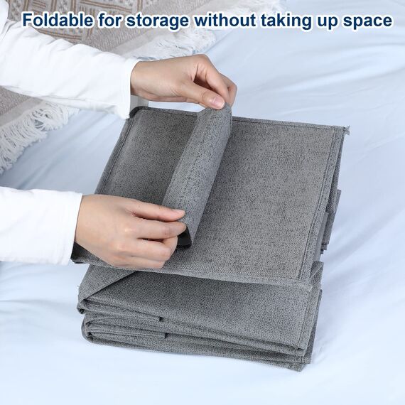 AiQInu Hängeregal Kleiderschrank,Hängeaufbewahrung Schrank Organizer mit 5 Fächern,Faltbar Platzsparend Stabiler Hängeorganizer mit Bambus-Stock Verstärkt Aufbewahrungssystem für Kleiderschränke