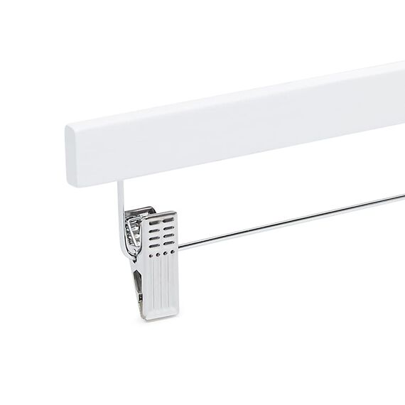 Amazon Basics Holzkleiderbügel mit Klammern, 10er-Pack, ‎1.15 x 36 x 16 cm, Weiß