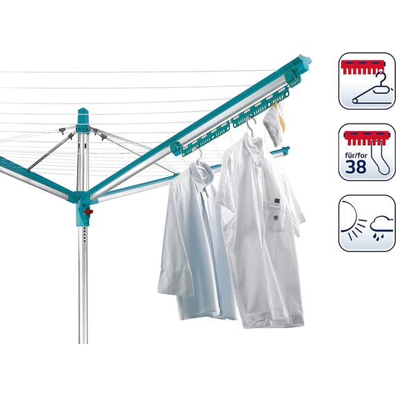 Leifheit Easyclip Linomatic windfester Kleinteilehalter, Wäscheschirm Zubehör für Linomatic Wäschespinnen, Wäschespinne Zubehör mit Klippverschluss