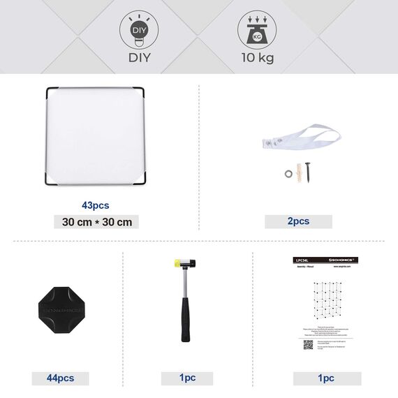 SONGMICS Schuhregal, Regalsystem, Steckregal, Set aus 12 Würfeln, DIY Regal, stapelbar, aus PP-Kunststoff, als Garderobe, für Schlafzimmer, Büro, 31 x 93 x 123 cm, weiß LPC34L