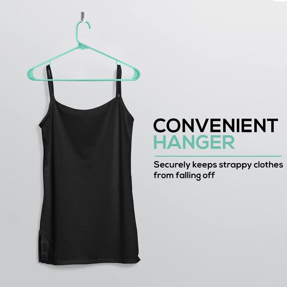 Utopia Home Kunststoff-Kleiderbügel, 50 Stück, Kleiderbügel mit Haken, langlebig und platzsparend, strapazierfähig, aquamarinblau, Rock-Kleiderbügel